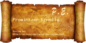 Promintzer Ernella névjegykártya